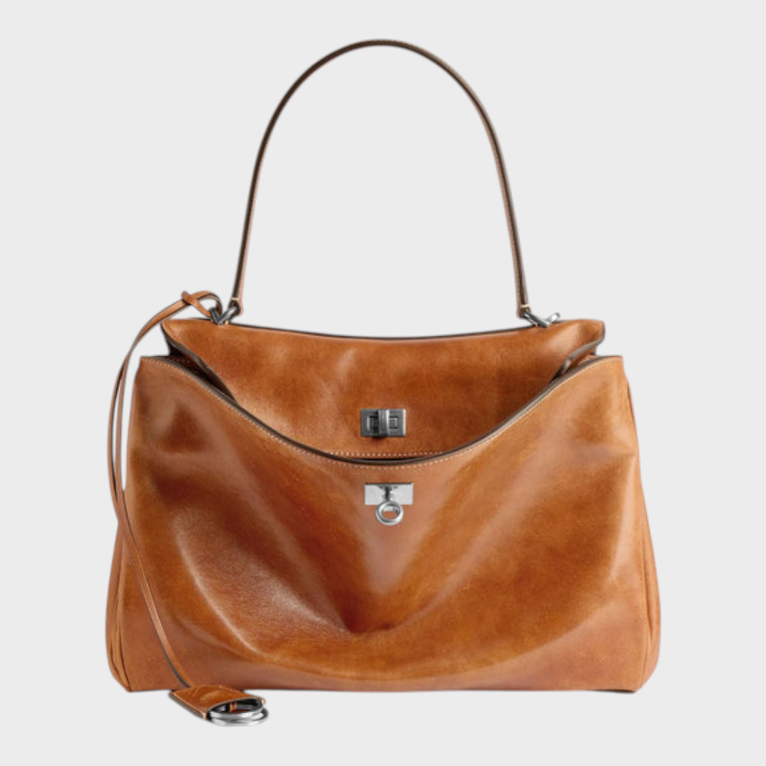 Leather Handbag Women - Minimalist Soft Genuine Leather Shoulder Bag