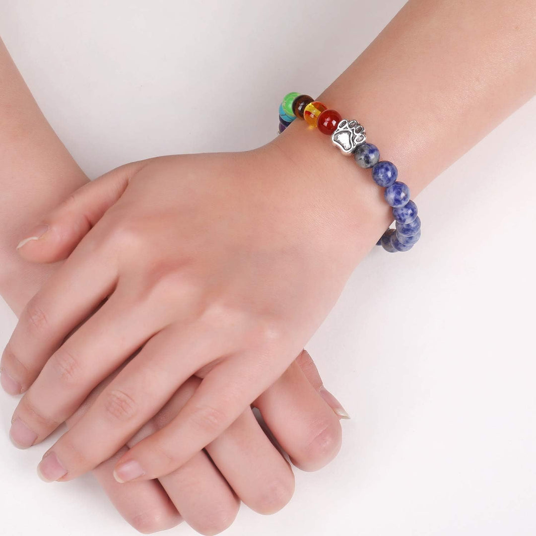 Chakra Bracelet - Colorful Beaded Stretch Bracelet for Women