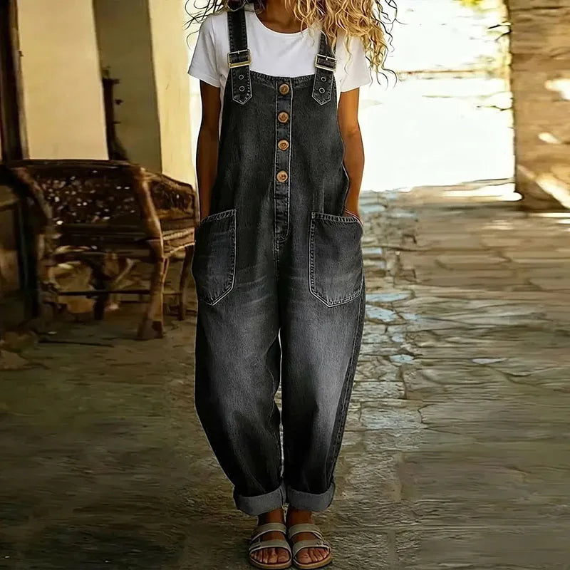 Denim Overalls for Women | Soft Cotton Adjustable Strap Overalls