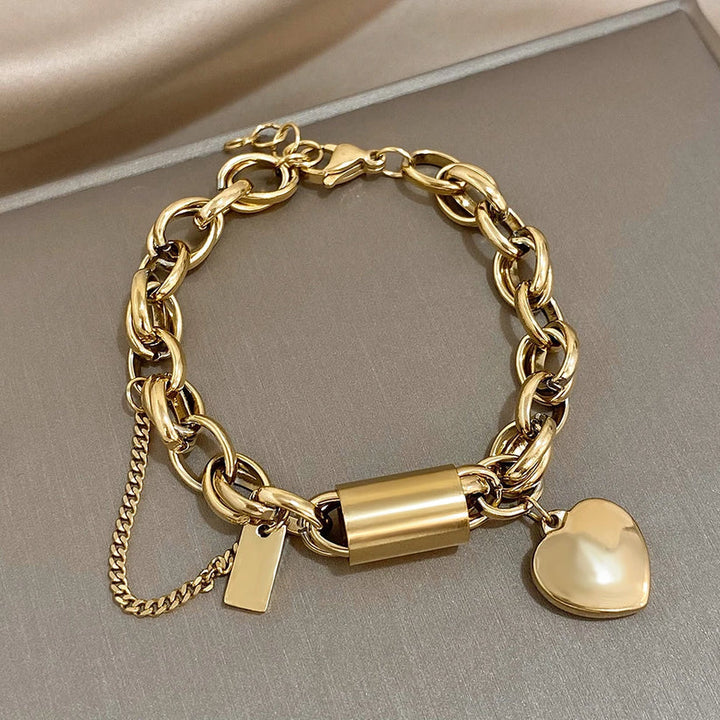 Chunky Gold Bracelet Statement Cuff for Women
