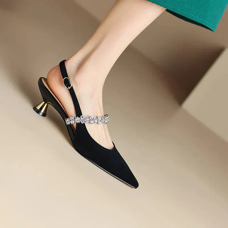 Mary Jane Pumps with Ankle Strap - Comfortable Low Heel Shoes