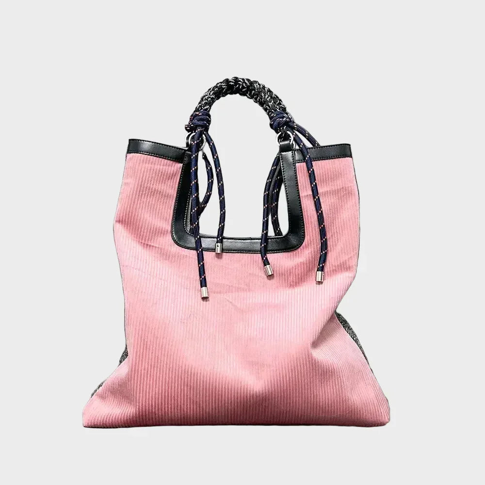 Bucket Leather Bag - Everyday Tote with Rope Handles