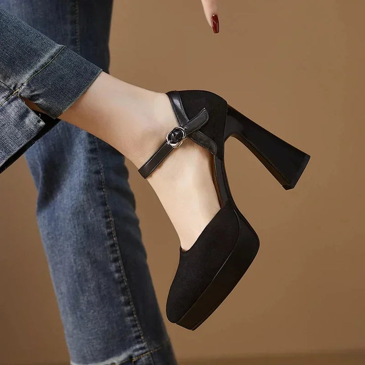 Mary Jane Heels for Women - Classic Ankle Strap Pumps