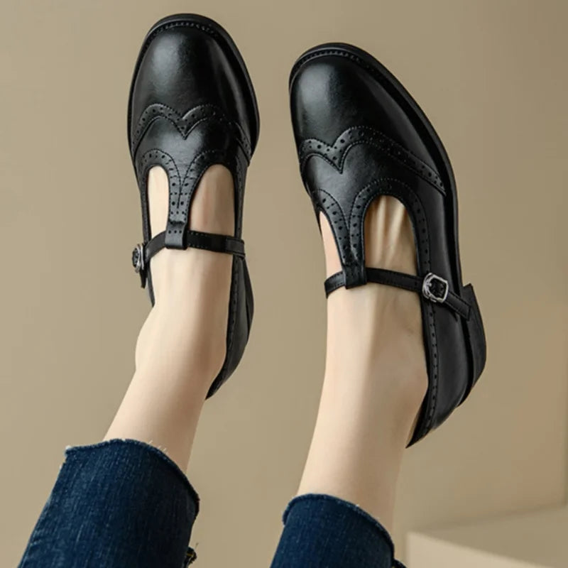 T-Strap Mary Jane Flats for Women - Comfortable All Day Shoes