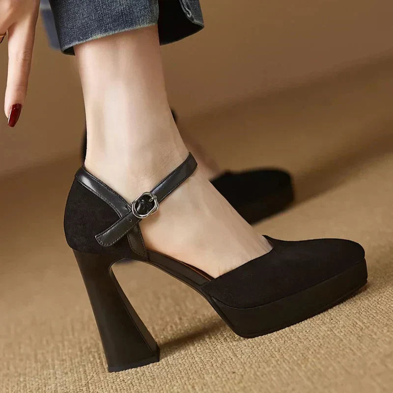Mary Jane Heels for Women - Classic Ankle Strap Pumps