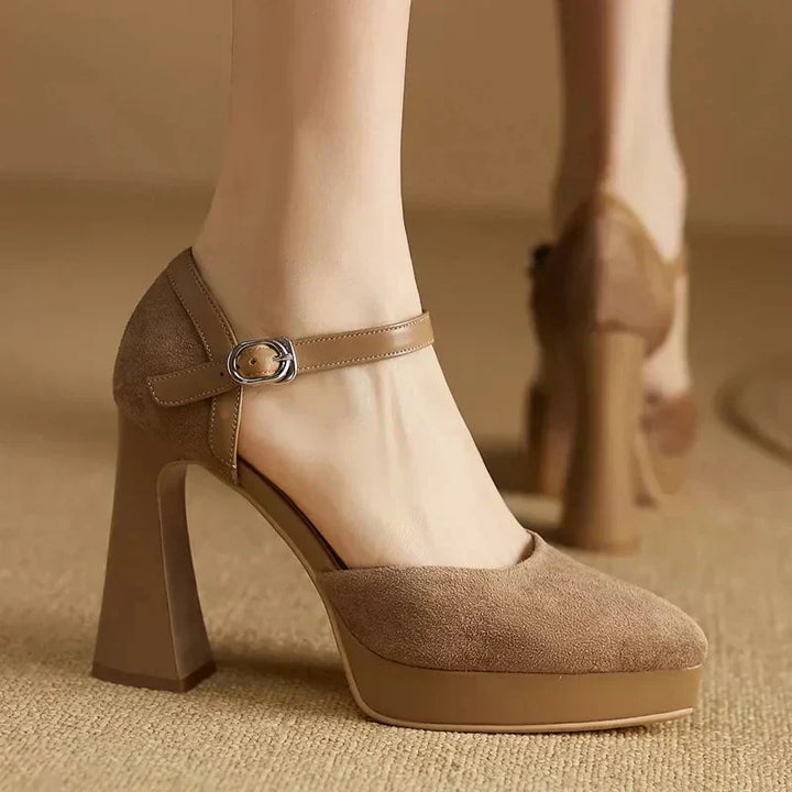 Mary Jane Heels for Women - Classic Ankle Strap Pumps