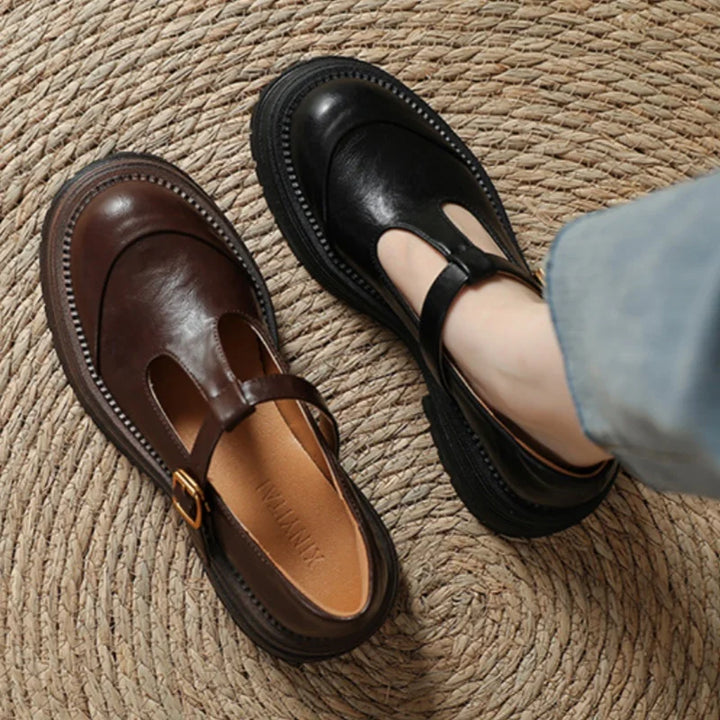 T-Bar Mary Jane Flats - Classic Comfortable Shoes for Women