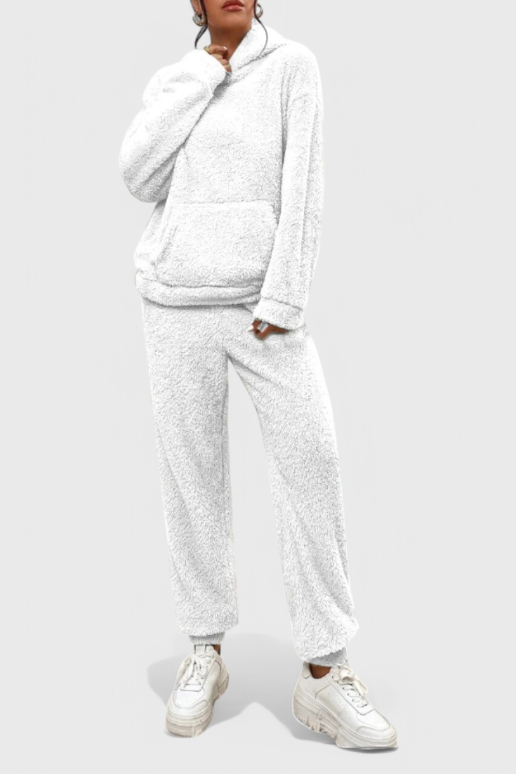 Cozy Teddy Lounge Set - Two Piece Hoodie and Pants