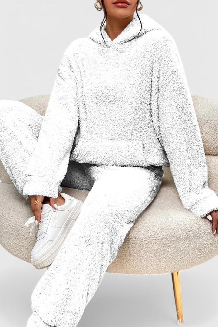 Cozy Teddy Lounge Set - Two Piece Hoodie and Pants