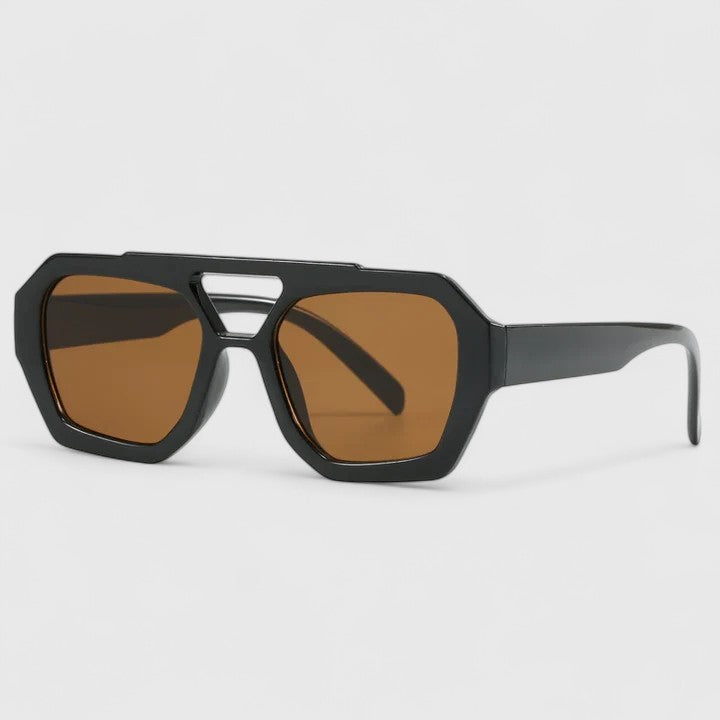 Leopard Print Sunglasses with Double Bridge Design for Women