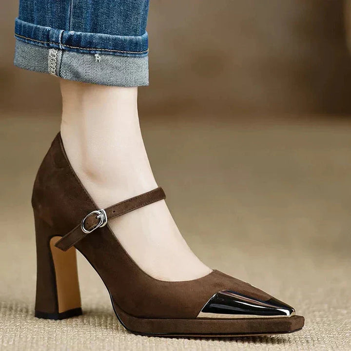 Mary Jane Pumps with Ankle Strap for Women