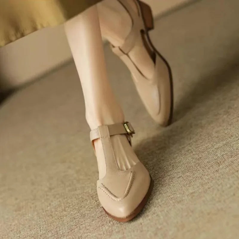 Mary Jane Shoes With Buckle Strap | Classic Comfort Flats