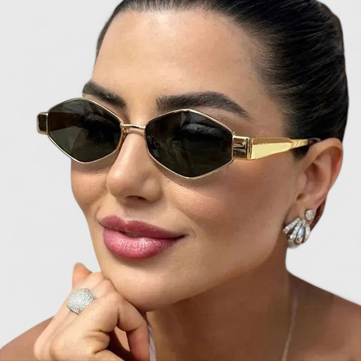 Hexagon Sunglasses Women Vintage Metal Frame UV Protection