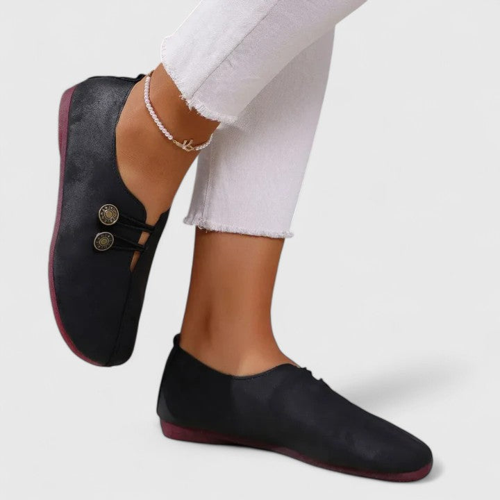 Women's Leather Loafers - Comfortable Slip On Flats