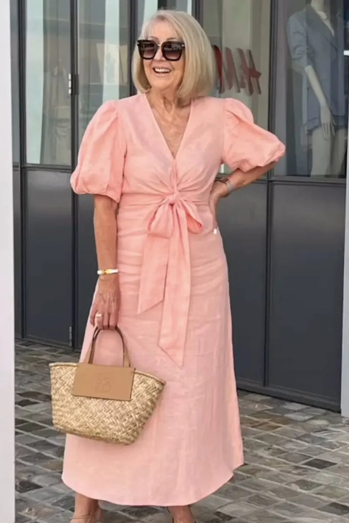 Elegant V-Neck Dress for Women - Timeless Flattering Style