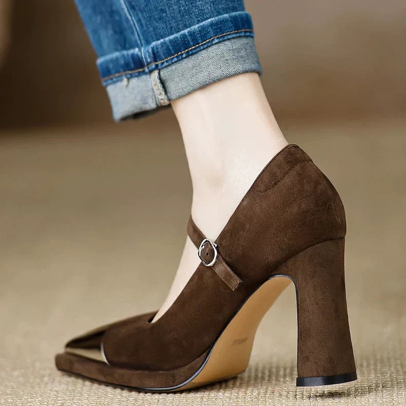 Mary Jane Pumps with Ankle Strap for Women