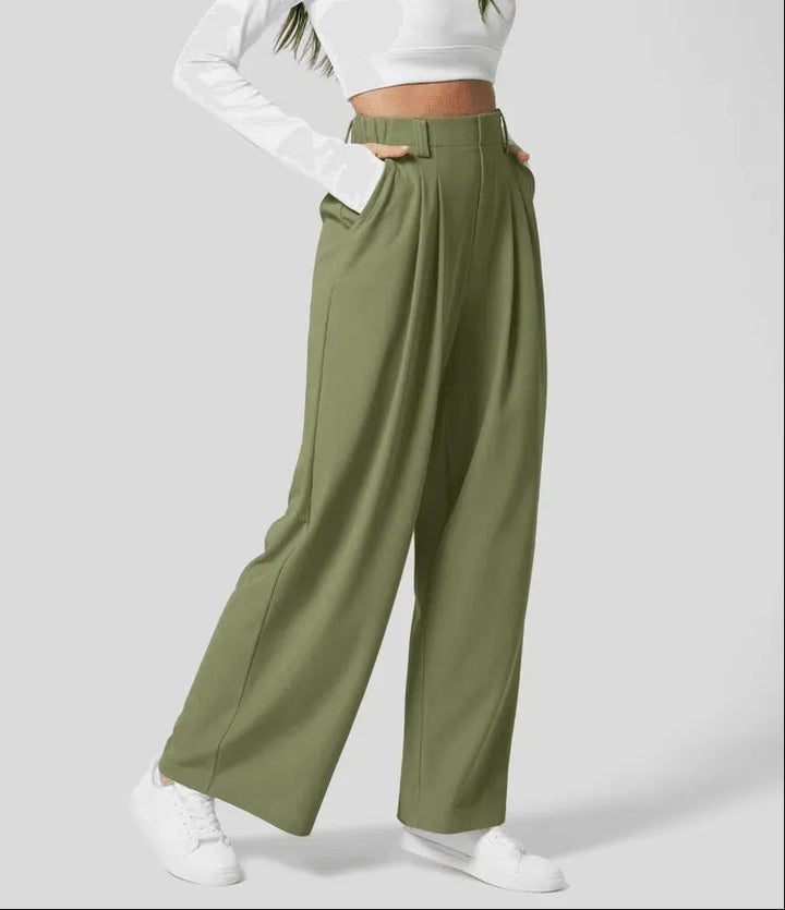 Wide Leg Trousers for Women - Modern High Waisted Pants