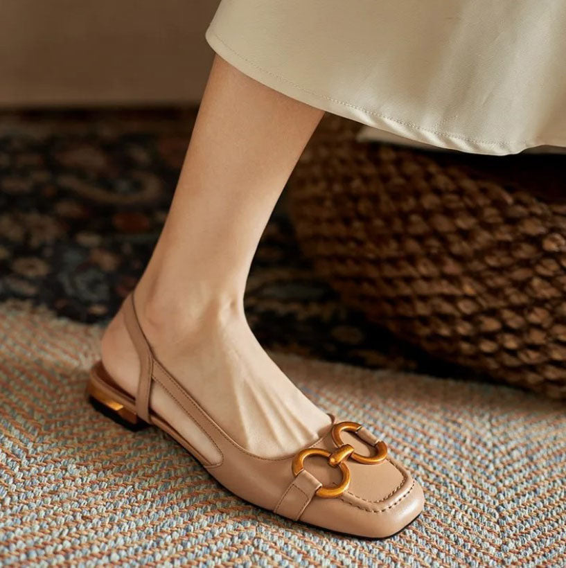 Slingback Flats for Women - Comfortable Suede Cushioned Shoes