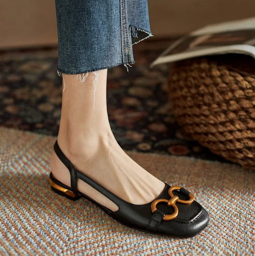 Slingback Flats for Women - Comfortable Suede Cushioned Shoes
