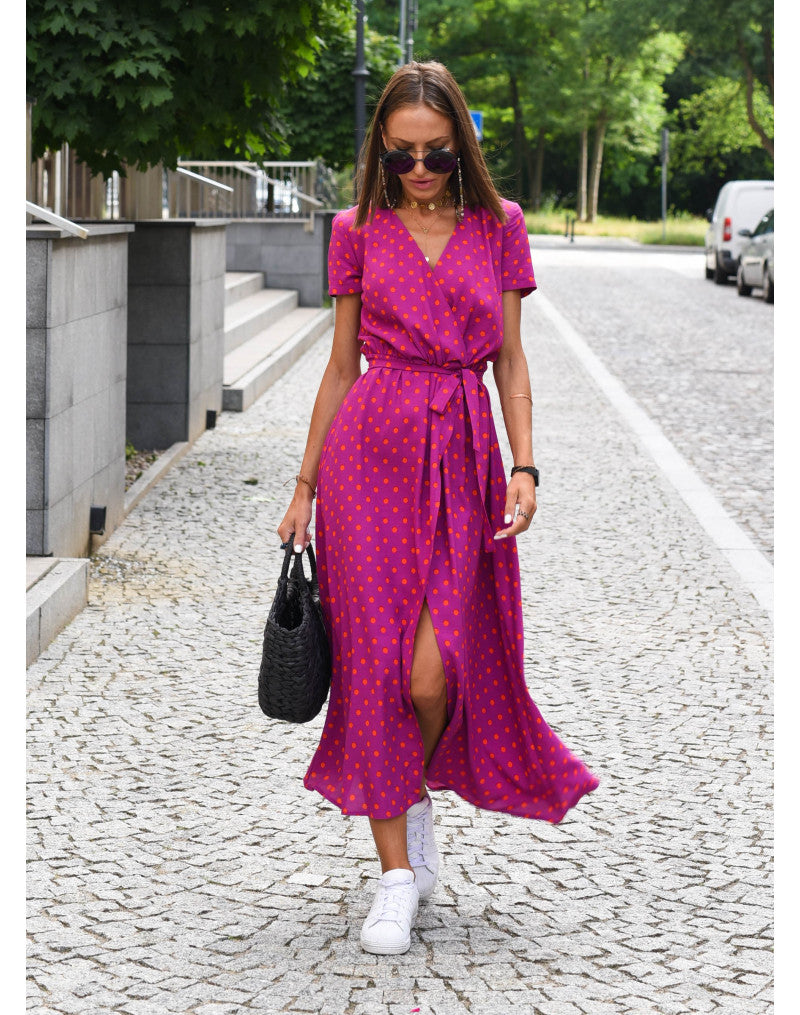 Floral V-Neck Maxi Dress for Women - Elegant Flowing Style