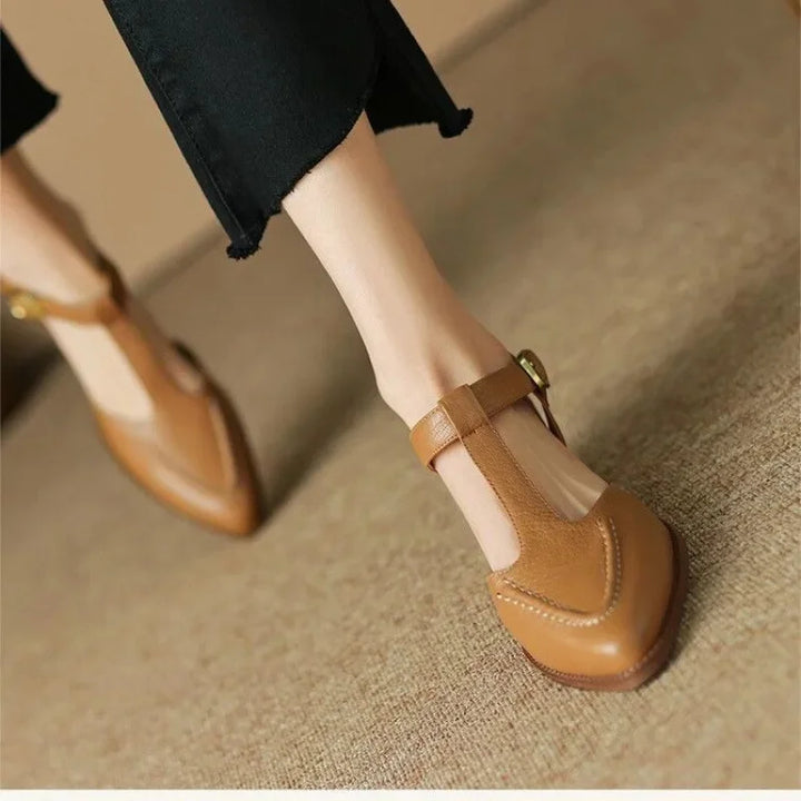 Mary Jane Shoes With Buckle Strap | Classic Comfort Flats