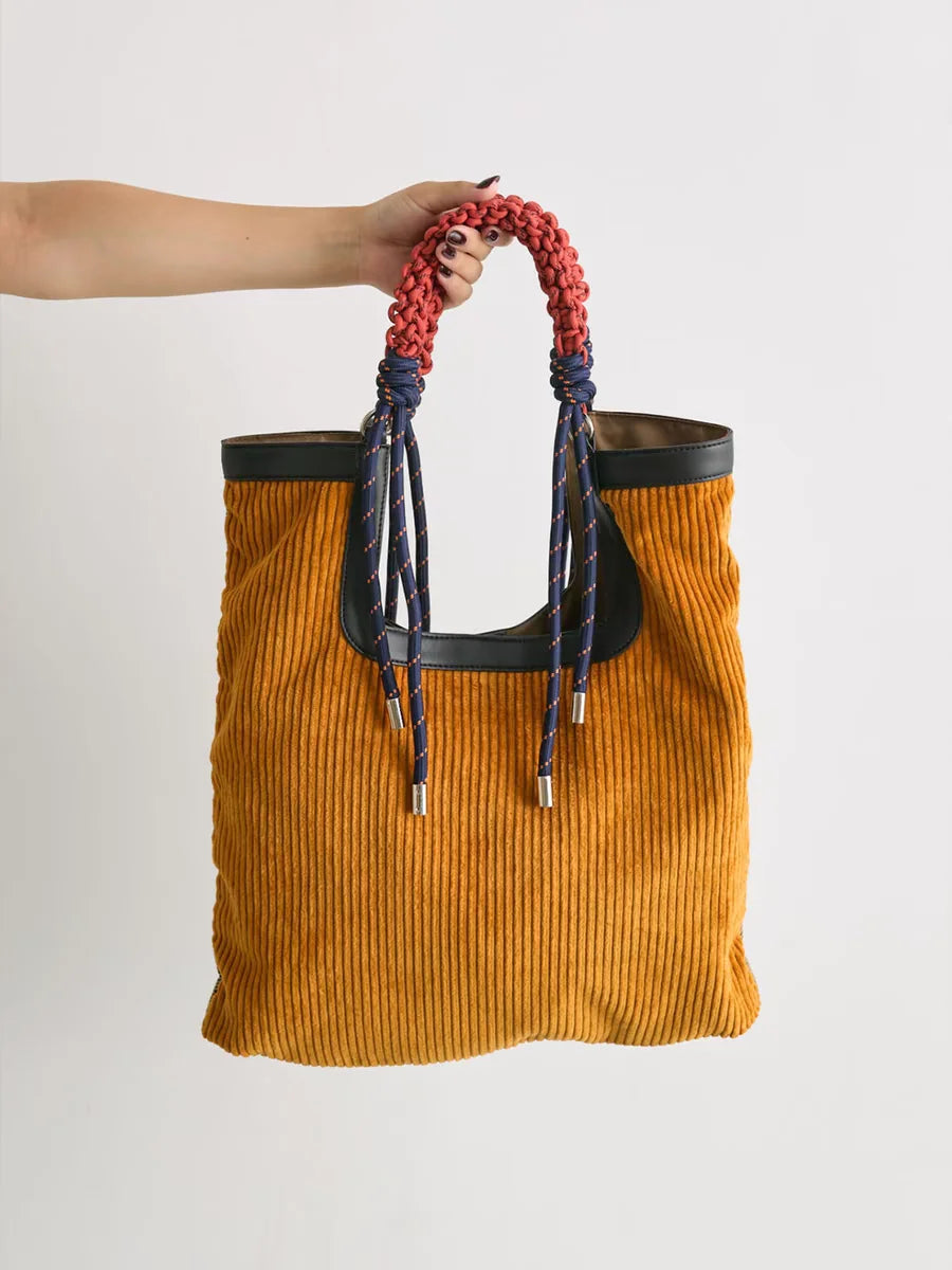 Bucket Leather Bag - Everyday Tote with Rope Handles