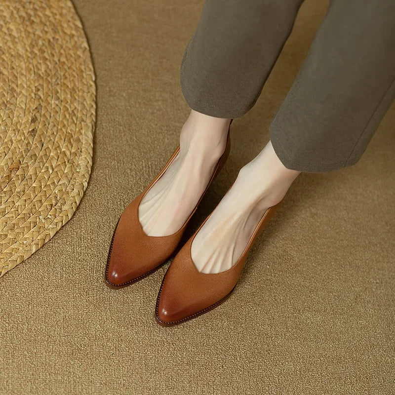 Mary Jane Flats with Ankle Strap - Classic Comfortable Pumps