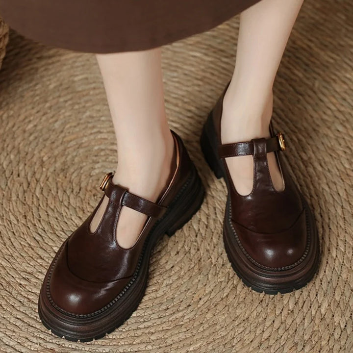 T-Bar Mary Jane Flats - Classic Comfortable Shoes for Women