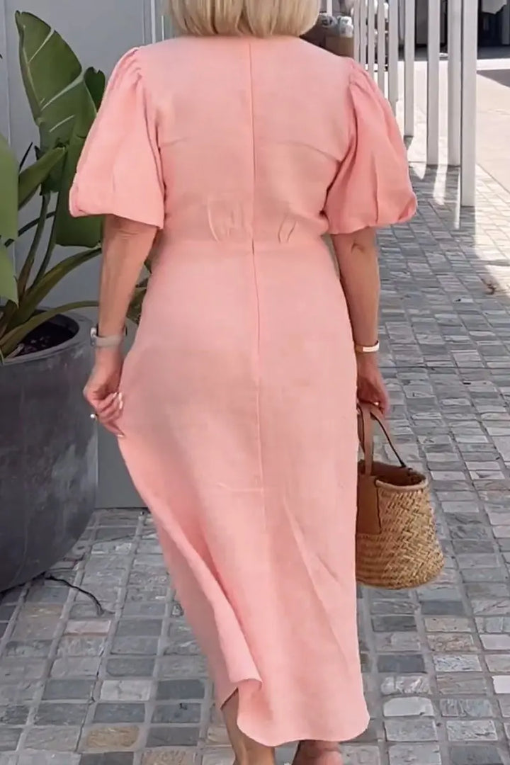 Elegant V-Neck Dress for Women - Timeless Flattering Style