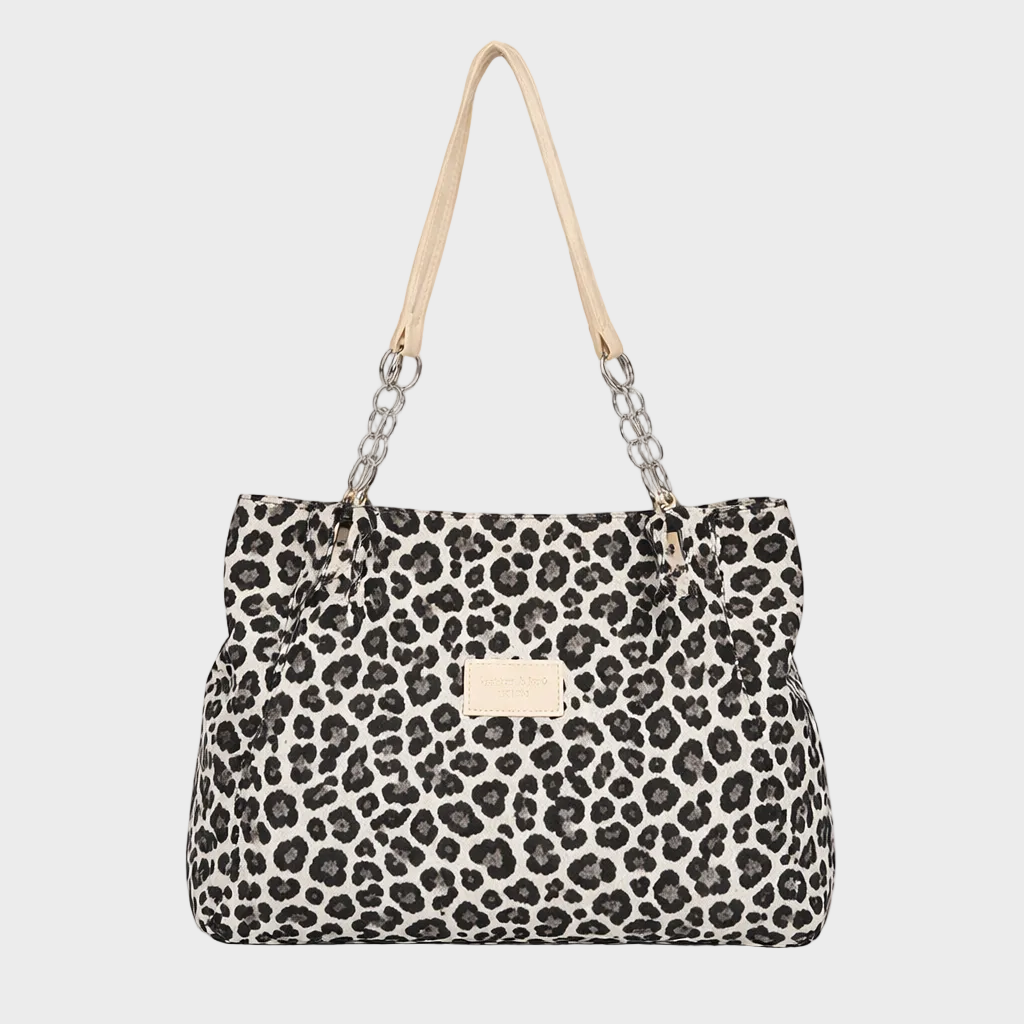 Leopard Print Tote Bag With Chain Straps For Women