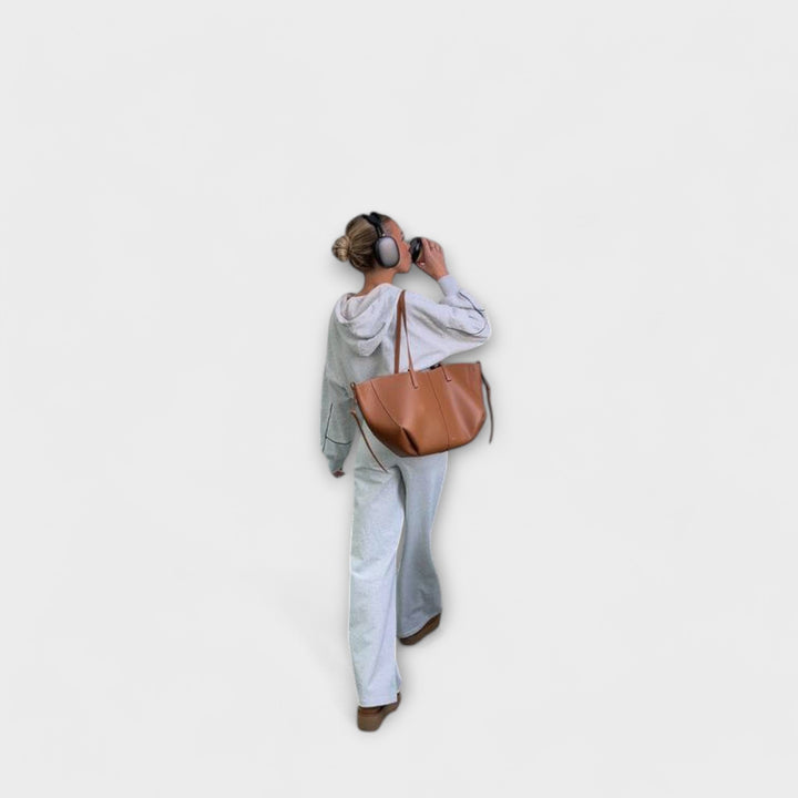 Vintage Leather Shoulder Bag for Women - Spacious Everyday Tote
