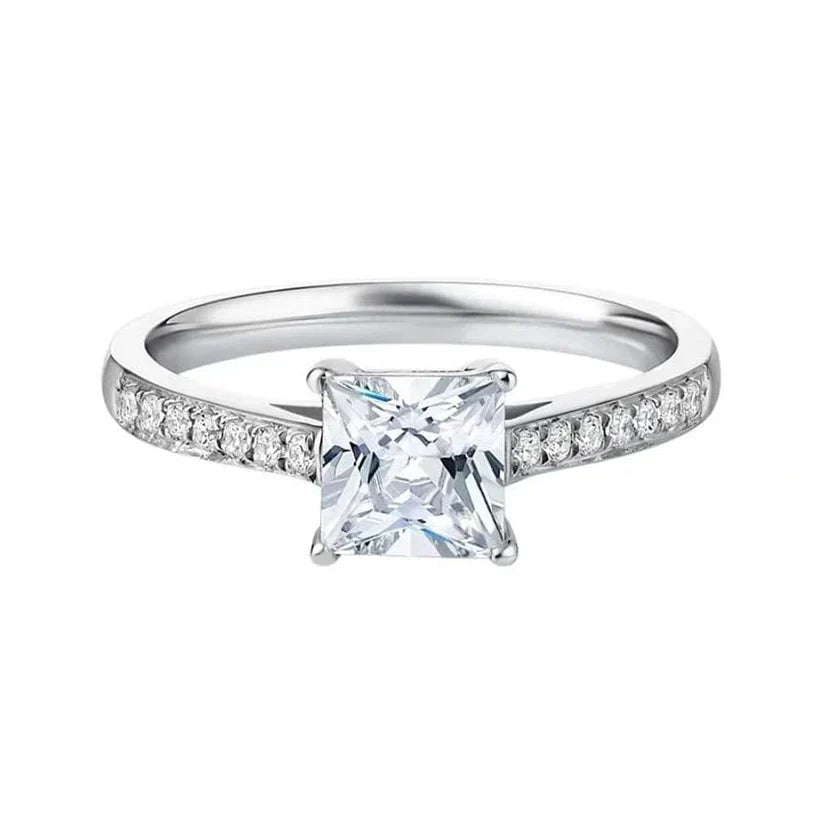 White Gold Ring - Elegant Statement Band for Women
