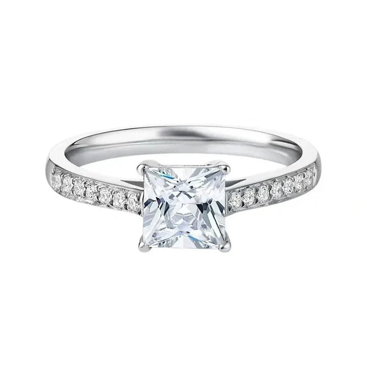 White Gold Ring - Elegant Statement Band for Women