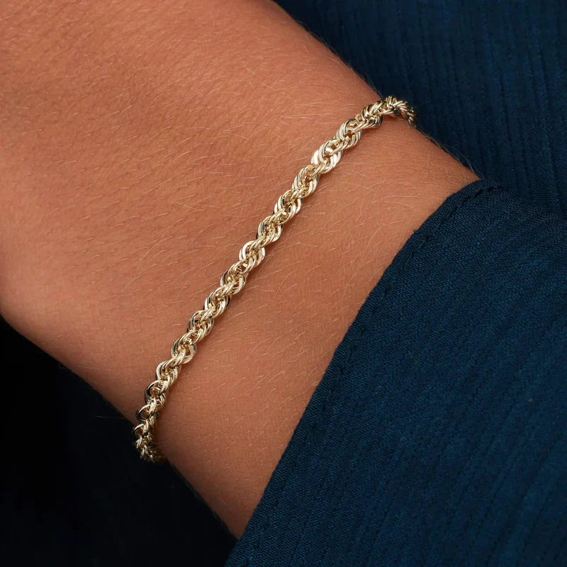 Gold Chain Bracelet with Twisted Design for Women