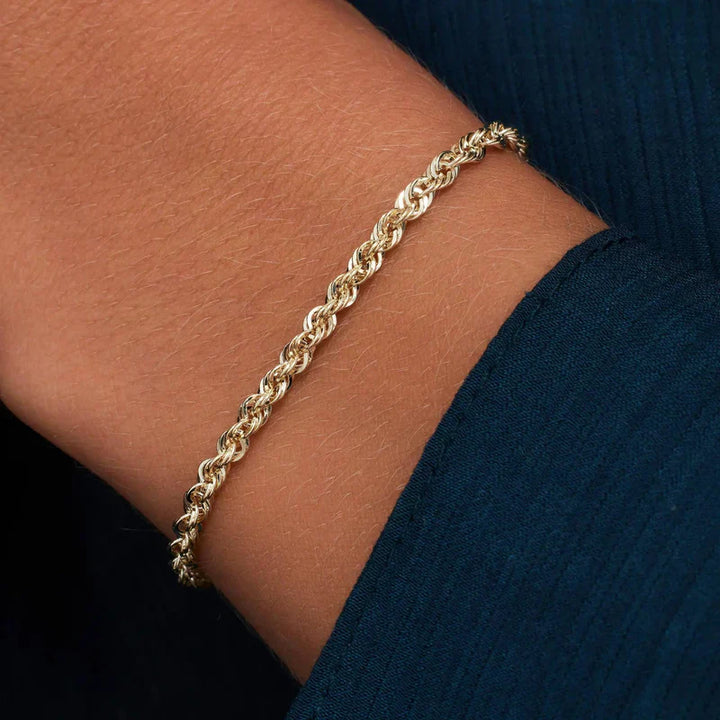 Gold Chain Bracelet with Twisted Design for Women