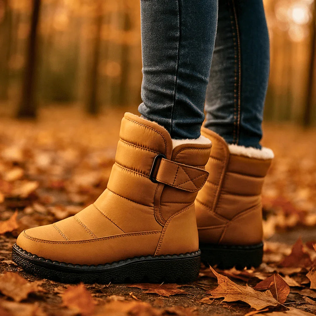 Quilted Winter Boots for Women with Faux Fur Lining and Lug Sole