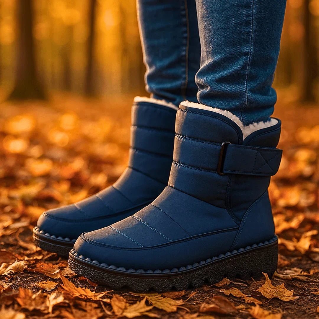 Quilted Winter Boots for Women with Faux Fur Lining and Lug Sole