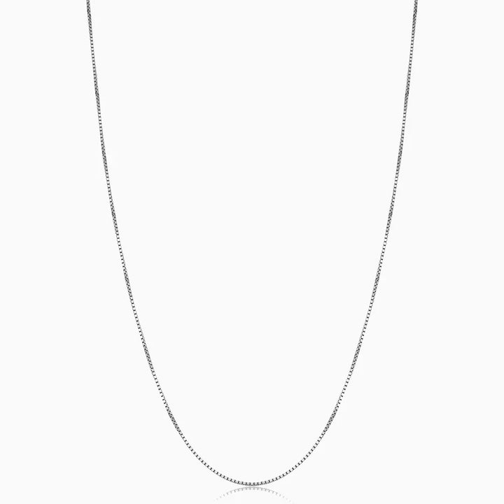 Bodega Box Necklace in White Gold - Modern Minimalist Pendant