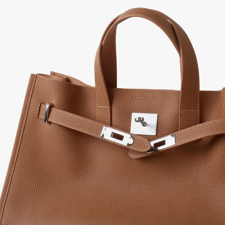 Leather Tote Bag for Work and Travel | Structured Shoulder Bag