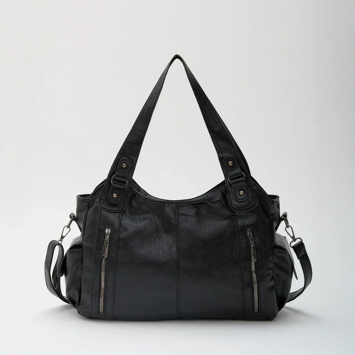 Vegan Leather Crossbody Bag - Structured Tote with Laptop Compartment