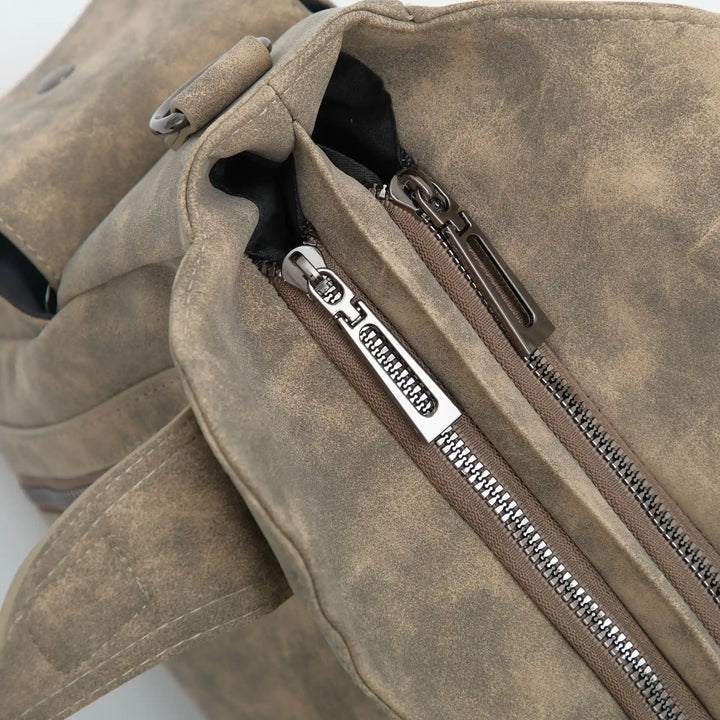 Vegan Leather Crossbody Bag - Structured Tote with Laptop Compartment