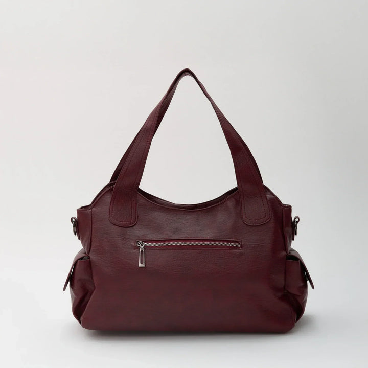 Vegan Leather Crossbody Bag - Structured Tote with Laptop Compartment