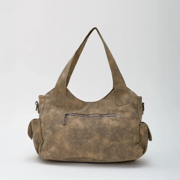 Vegan Leather Crossbody Bag - Structured Tote with Laptop Compartment