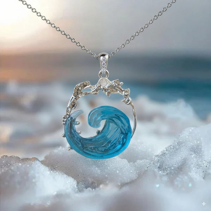 Gold Pendant Necklace with Blue Stone | Delicate Everyday Jewelry
