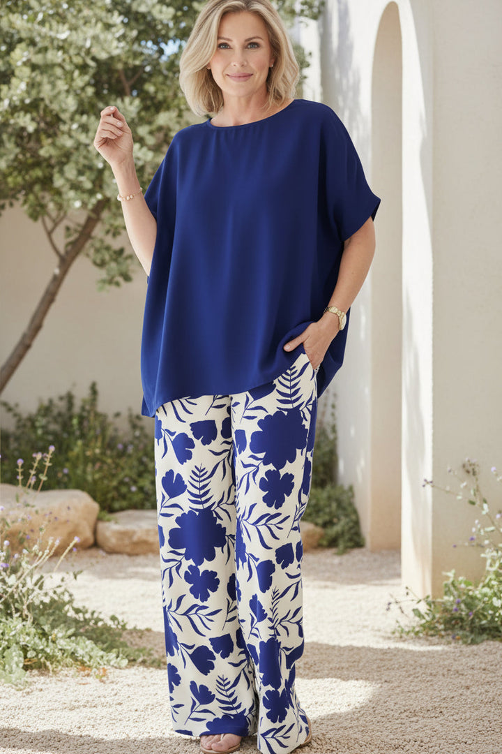 Two Piece Summer Set - Floral Print Matching Outfit