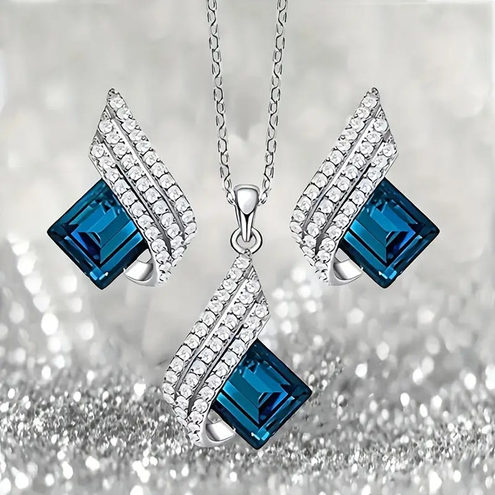 Jewelry Set White Gold | Elegant Necklace Earring Bracelet Set