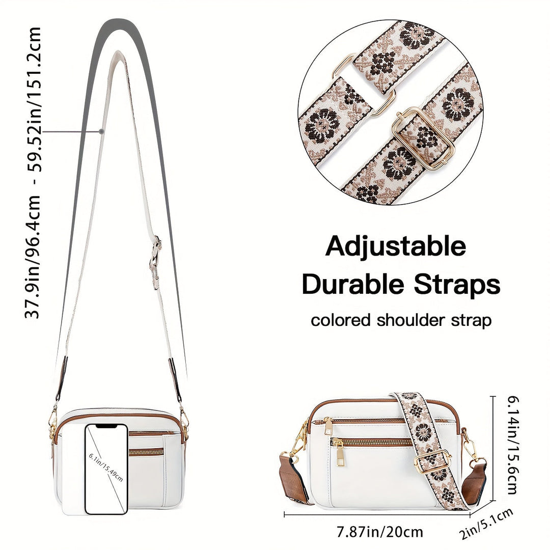 Vegan Leather Crossbody Bag with Adjustable Strap