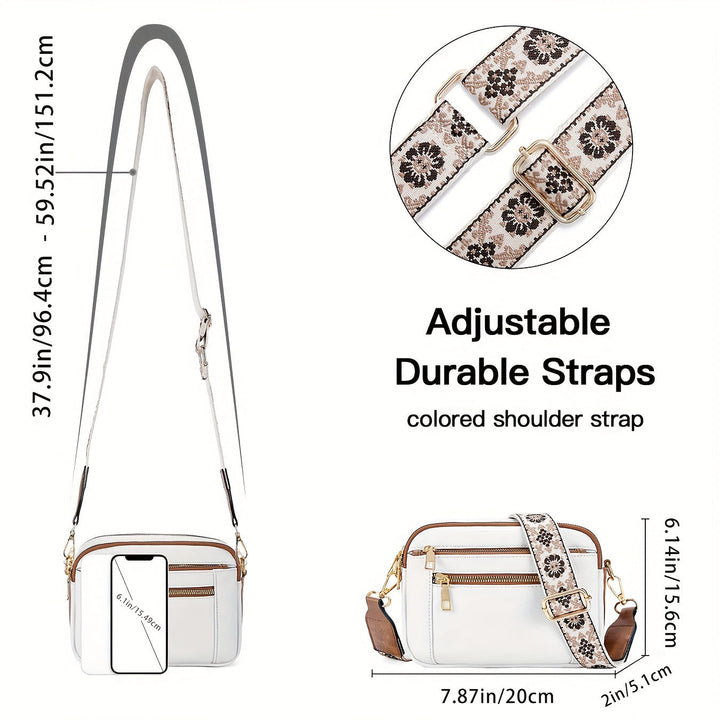Vegan Leather Crossbody Bag with Adjustable Strap
