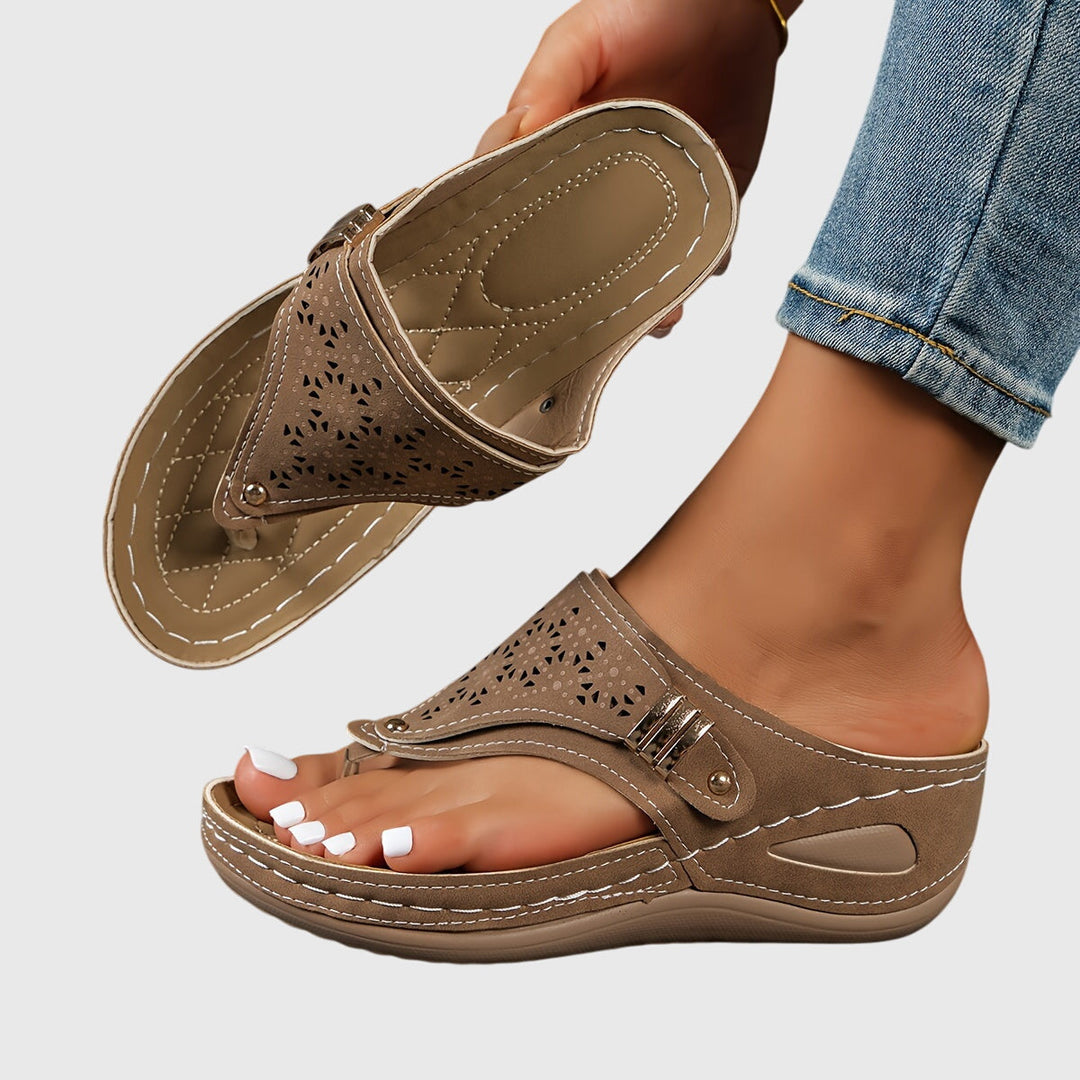 Striped Comfort Sandals for Women - Casual Slide Sandals
