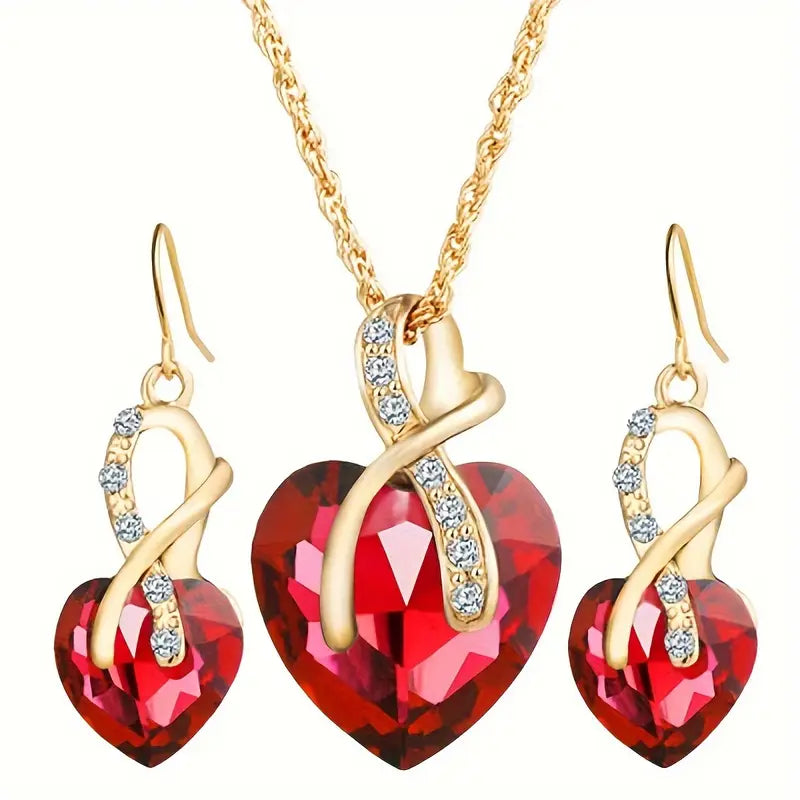 Gold Jewelry Set - Elegant Necklace and Earring Collection